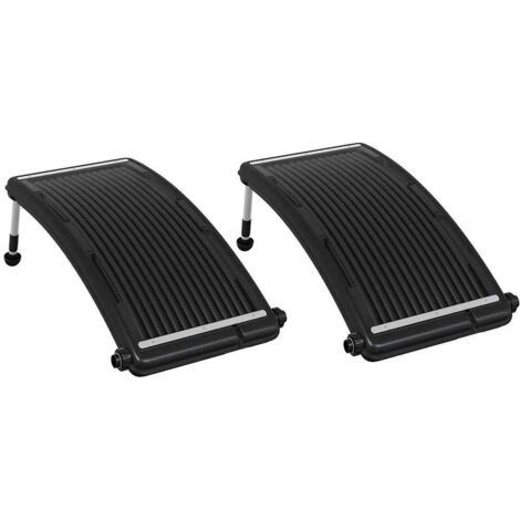 2 pcs Panneaux de chauffage solaire de piscine, Panneau solaire thermique incurvé pour piscine courbés 110x65cm MAE4529