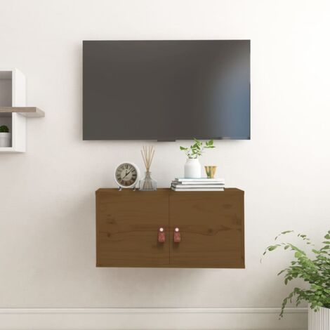 Armoire murale, Meuble Haut, Armoire Etagère de rangement Marron miel 60x30x30 cm Bois de pin massif HYB18548 (1/5)