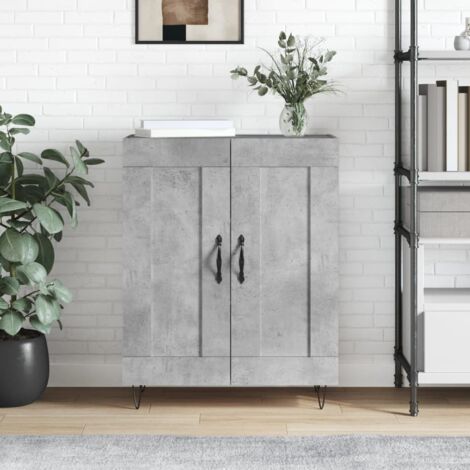 Buffet gris béton 69,5x34x90 cm bois d'ingénierie - The Living Store (1/5)