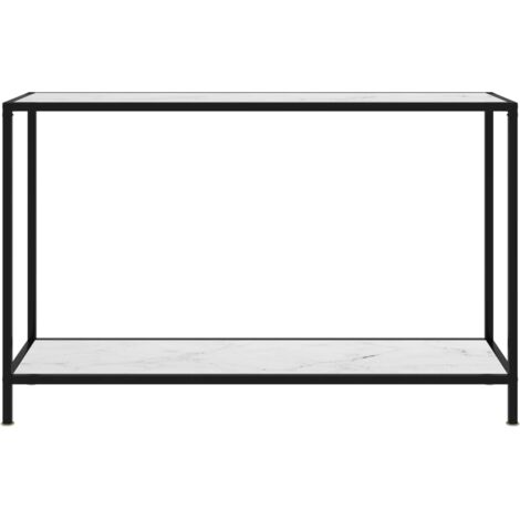 Table console  Table d'appoint  design industriel - Blanc 120x35x75 cm Verre trempé BV98949 (1/5)