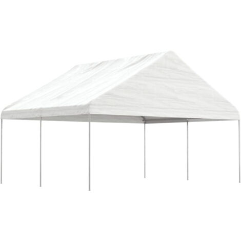 vidaXL Belvédère avec toit blanc 4,46x5,88x3,75 m polyéthylène (1/5)
