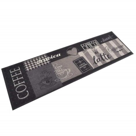 Tapis de cuisine Antidérapant, Tapis De Cuisine Devant Évier, Paillasson Intérieur lavable impression café noir 45x150 cm velours MKS59610 (1/5)