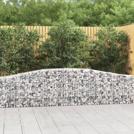 Paniers à gabions Jardinieres Mur en gabion Clôtures de gabion arqués 9 pcs 400x30x60/80 cm Fer galvanisé KOL1033 (1/5)