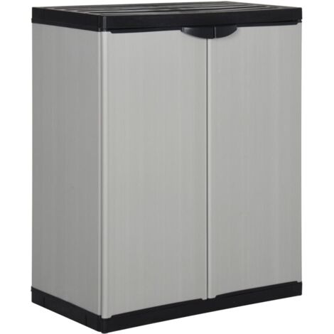 Armoire de jardin, Rangement Outils, Abri de jardin, Armoires de cabanon 1 étagère Gris/noir 68x40x85 cm HYB44121