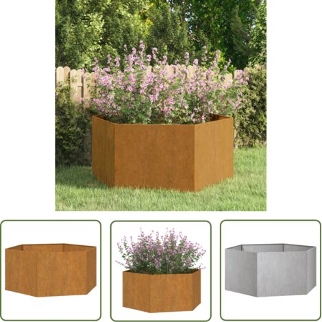 The Living Store Jardinière Rouillé 90x90x45 cm Acier corten - Jardin - Balcon - Patio - Jardinière - Acier Corten (1/5)