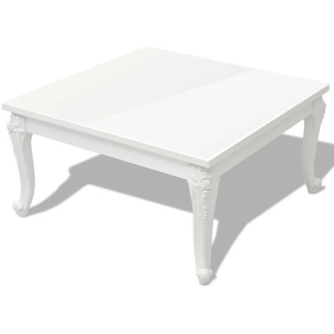 Table basse Table d’Appoint salon, style industriel 80 x 80 x 42 cm Laquée Blanc BV29741 (1/5)