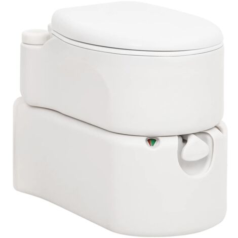 Toilette de camping  WC Chimique  Toilette Portable intégrée blanc 24+17 L PEHD et émail NAJO8574