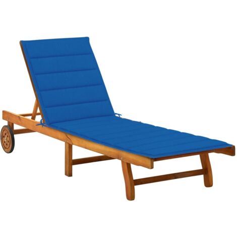 Bain de soleil Moderne  Chaise longue  Transat de jardin avec coussin Bois d'acacia solide GF93359 (1/5)
