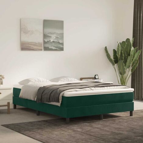 Sommier à ressorts de lit Résistant et confortable,Sommier /Support à Lattes pour Adulte Enfant Vert foncé 140x190 cm Velours BVM25675 (1/5)