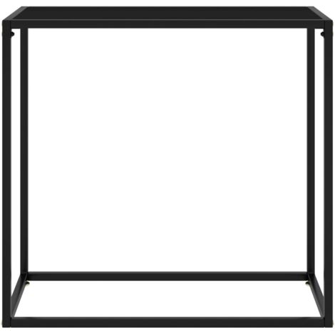 Table console Table d'appoint design industriel - Noir 80x35x75 cm Verre trempé BV93391 (1/5)