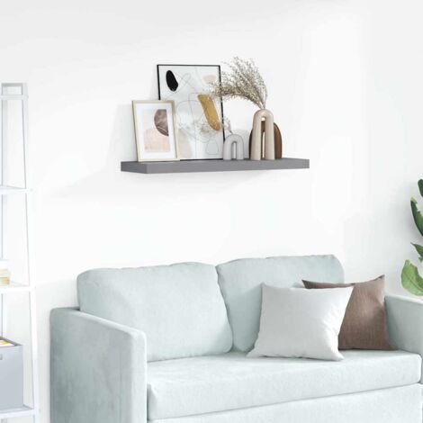 Étagère murale multiposition - Étagère murale flottante Gris 80x23,5x3,8 cm MDF -BV49268 (1/5)