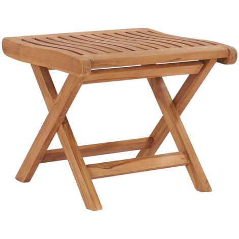 Repose-pied pliable, Tabouret Pouf, Tabouret Bas 46,5x49x41,5 cm Bois de teck solide LKF65828 (1/5)