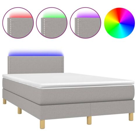Soldes - Couchage Sommier tapissier matelas et LED Gris clair 120x200 cm Tissu,design Pratique Deco277550 (1/5)