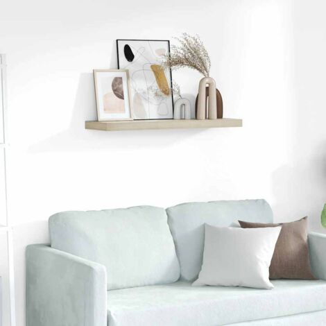 Étagère murale multiposition - Étagère murale flottante Chêne 80x23,5x3,8 cm MDF -BV71236 (1/5)