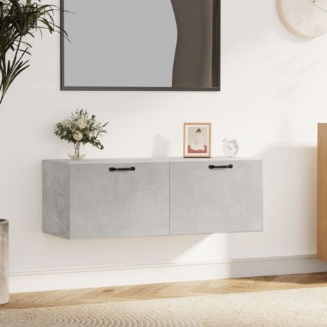 Armoire murale, Meuble Haut, Armoire Etagère de rangement Gris béton 100x36,5x35 cm Bois d'ingénierie HYB45133 (1/5)