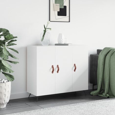 Buffet, Meuble de Rangement, Armoire de Cuisine blanc 90x34x80 cm bois d'ingénierie NKK77607 (1/5)