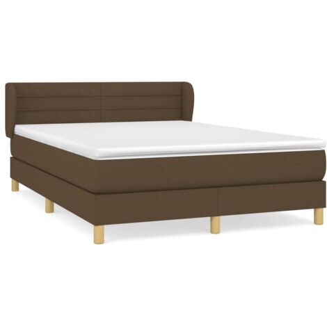 Lit Adulte Confortable - Lit à sommier tapissier avec matelas pour Chambre Marron foncé 140x190 cm BV81737 (1/5)