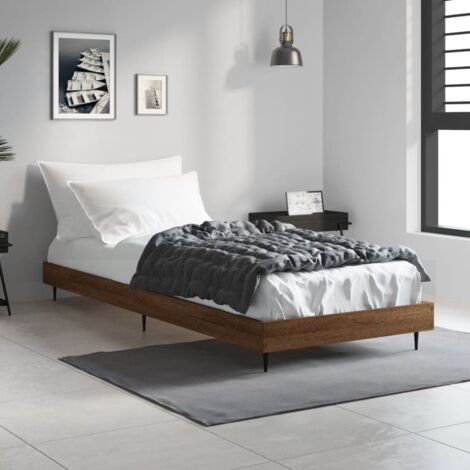 Lit adulte Moderne - Cadre de lit pour Adultes, Enfants pour Couchage - Lit adulte chêne marron 75x190 cm bois d'ingénierie -63093 (1/5)