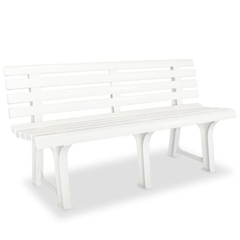 Banc de jardin, Banc de jardin, Banquette design contemporain 145,5 cm Plastique Blanc NKK81873 (1/5)