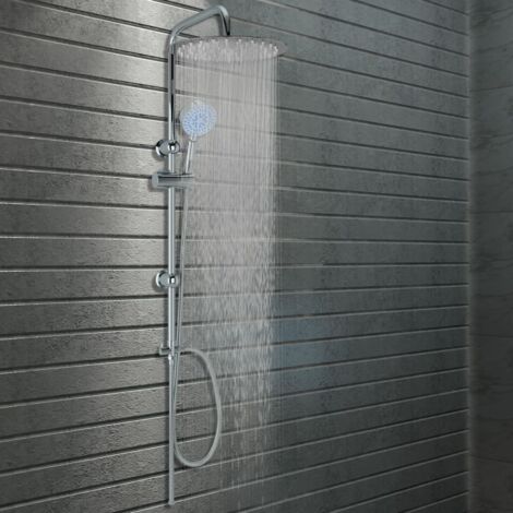 Ensemble de barre de douche  Kit de douche  Colonne de Douche à deux têtes avec douchette Acier inoxydable BXZ9501