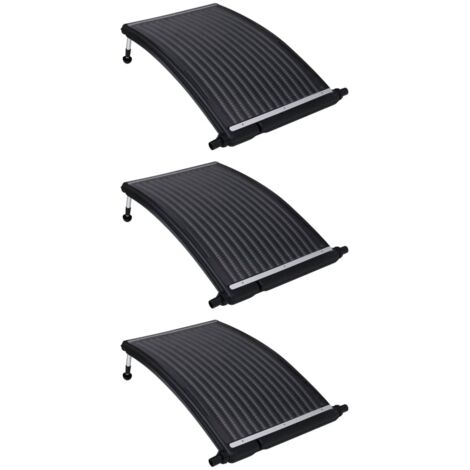 Lot de 3 Panneaux de chauffage Chauffage solaire de piscine courbés  110x65cm 32257 (1/5)