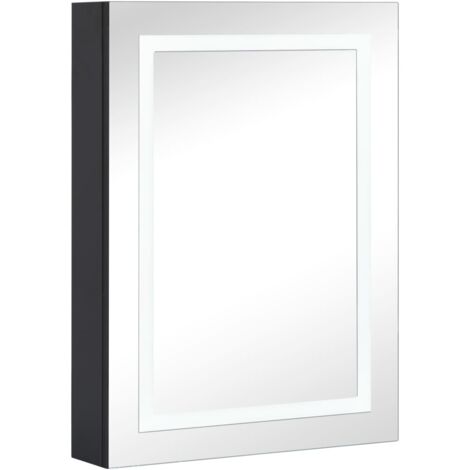 Armoire murale à miroir de salle de bain  Armoire Toilette Moderne avec miroir LED 50x13x70 cm -53235