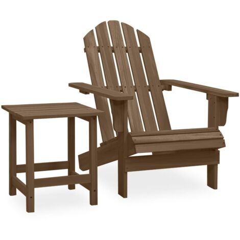 Chaise de jardin Adirondack avec table Bois de sapin Marron (1/5)