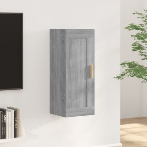 Armoire murale, Meuble Haut, Armoire Etagère de rangement Sonoma gris 35x34x90 cm Bois d'ingénierie HYB93552 (1/5)