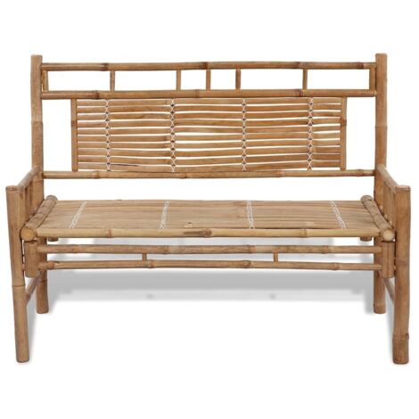 INLIFE Banc de jardin 120 cm Bambou (1/5)