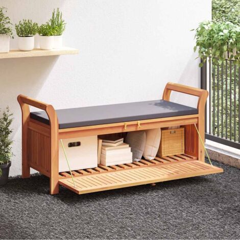 Banc de rangement de jardin,Banquette d'extérieur de luxe avec coussin 126 cm Bois d'acacia -FV71489 (1/5)