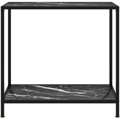 Table console Table d'appoint design industriel - Noir 80x35x75 cm Verre trempé BV66779 (1/5)