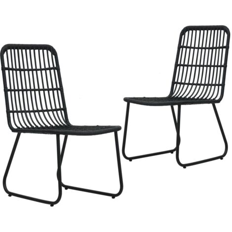 Chaises/Fauteuils de jardin 2 pcs Résine tressée Noir -TF17448 (1/5)