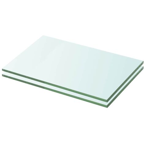 2 pcs Panneaux d'étagère, Tablettes Murale, Meubles de rangement Verre Transparent 20 x 25 cm MAE5321 (1/3)
