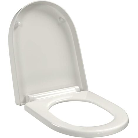 Abattant WC à fermeture en douceur, Lunette de Toilette, Siège de Toilettes en douceur Libération rapide Carré LKOWF78239 (1/5)