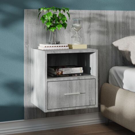 Table de chevet Table d'Appoint Table de Nuit murale Sonoma gris -BV67785 (1/5)