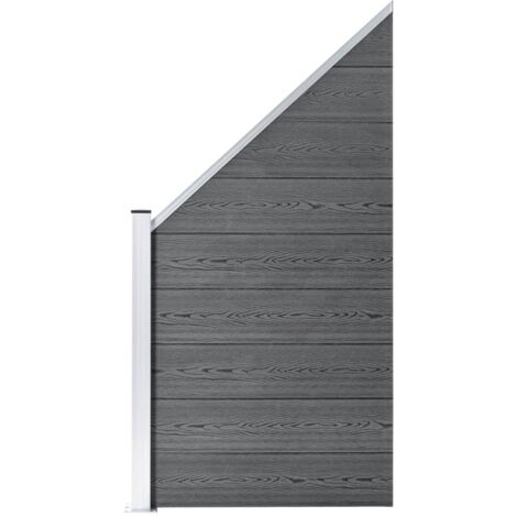 Panneau de clôture  Clôture de jardin Panneau de Porte WPC 95x(105-180) cm Gris 72475 (1/5)