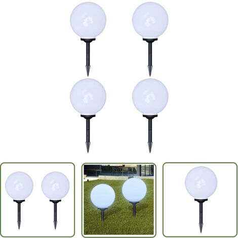 The Living Store 4 pcs Lampes d'allée d'extérieur à LED 30 cm et piquet au sol - Lumieres Exterieures - Lampes Solaires - Decoration Jardin - Éclairage Led - Luminaire Solaire