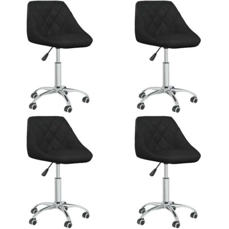Lot de 4 Chaises de salle à manger pivotantes, Chaises à dîner, Fauteuils de Relaxation noir similicuir BGT97928 (1/5)