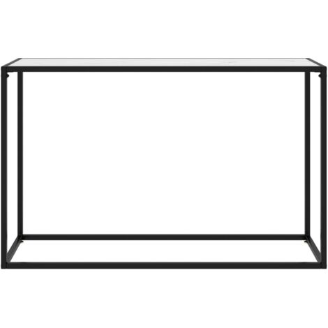 Table console Table d'appoint design industriel - Blanc 120x35x75 cm Verre trempé BV79647 (1/5)