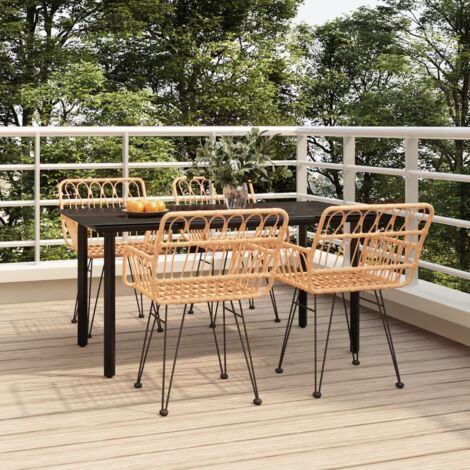 5 pcs Ensemble à dîner de jardin, Mobilier à dîner, Table et Chaises à Manger Résine tressée MKPO21667 (1/5)