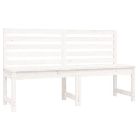 Banc de jardin, Banc d'extérieur, Banquette moderne blanc 157,5 cm bois massif de pin NKK84268 (1/5)