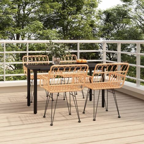 5 pcs Ensemble à dîner de jardin, Mobilier à dîner, Table et Chaises à Manger Résine tressée MKPO42966 (1/5)