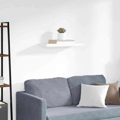 Étagère murale multiposition - Étagère murale flottante Blanc 60x23,5x3,8 cm MDF -BV39926 (1/5)