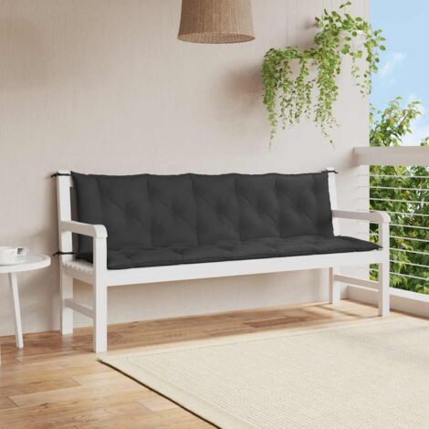 Bonnevie,Coussin de siège confortable de banc de jardin noir 180 cm tissu oxford -FV84196 (1/5)