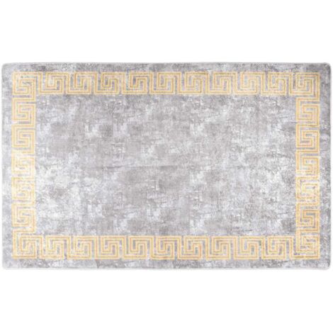 Tapis lavable antidérapant, Tapis de salon, Tapis Intérieur & Extérieur 80x150 cm Gris MKS22079 (1/5)