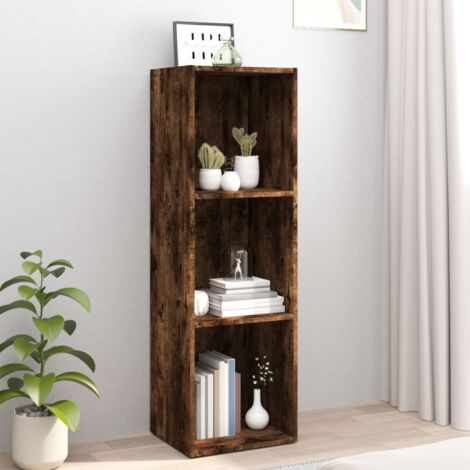 Bibliothèque/Meuble TV avec rangement pour Salon chêne fumé 36x30x114cm bois d'ingénierie -FR33450 (1/5)
