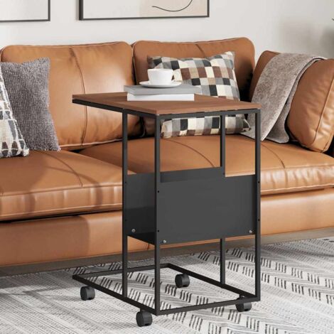 Table d'Appoint Chevet,Bout de Canapé avec roues Noir 55x36x63,5 cm Bois d'ingénierie -GB12876 (1/5)