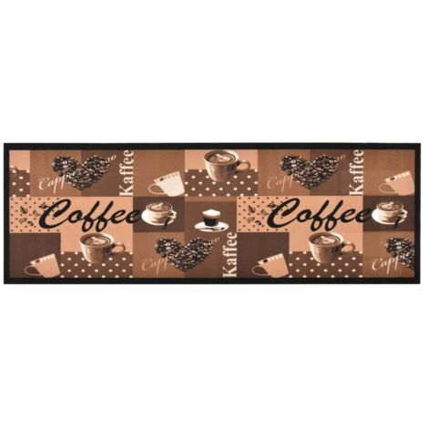 Tapis de cuisine Antidérapant, Tapis De Cuisine Devant Évier, Paillasson Intérieur lavable Marron café 60x180 cm MKS79766 (1/5)