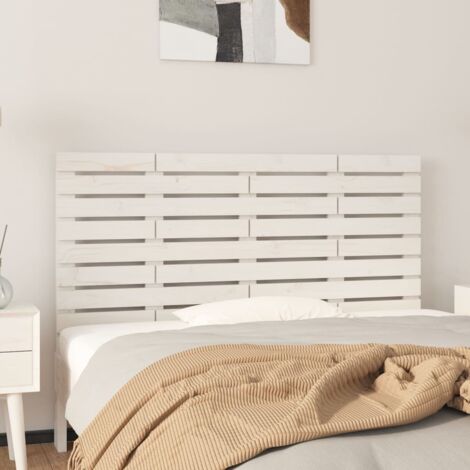 Tête de lit Classique - Tête de lit murale Montage Facile pour Chambre - Blanc 126x3x63 cm Bois massif de pin -48680 (1/5)
