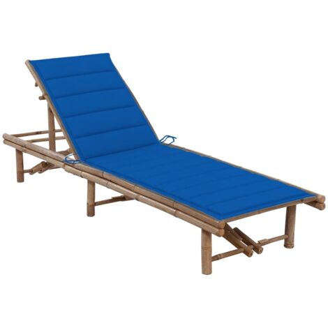 Chaise longue Fauteuil de jardin relax Bain de jardin avec coussin Bambou GF88509 (1/5)